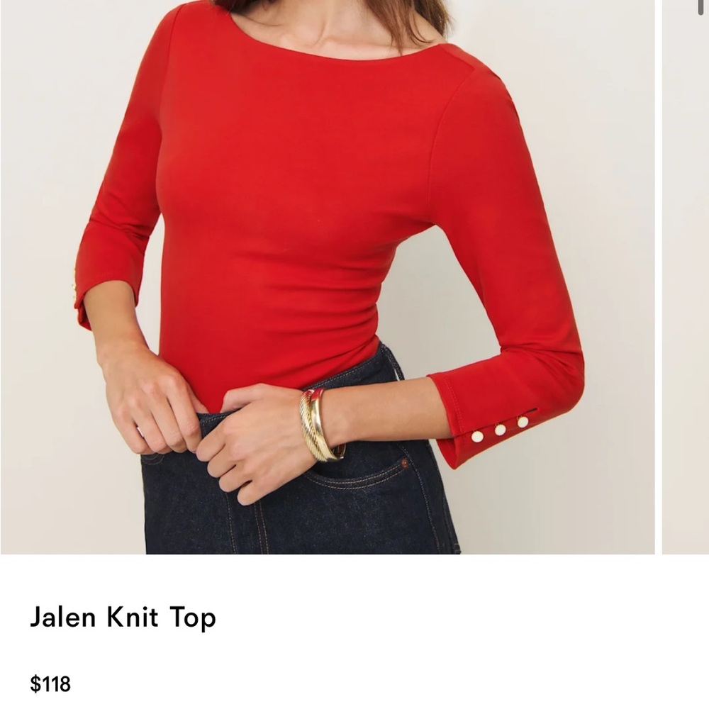 Reformation Red Long Sleeve Top